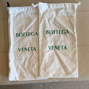 Bottega Veneta White Dust Bags with Green Logo